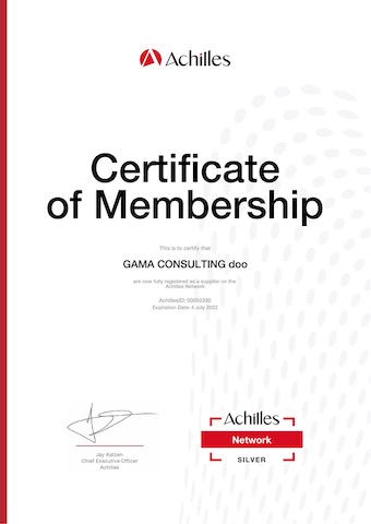 Achillies Certificate of Membership