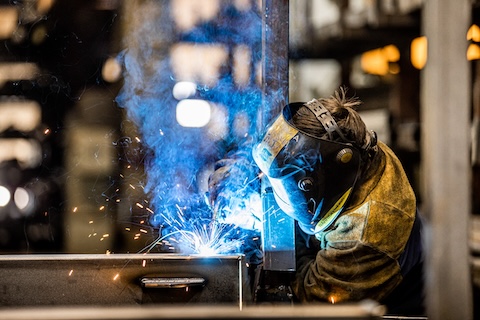 Welding of a steel frame