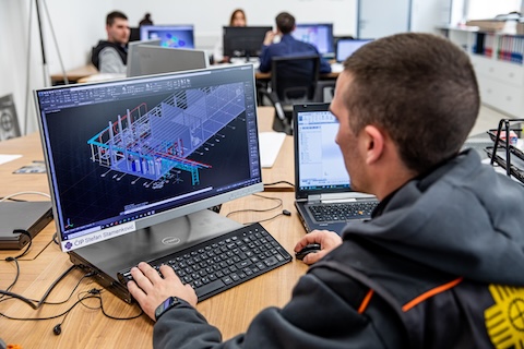 Engineer working on hall heating system